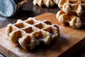 Belgium Waffle with Powdered Sugar Royalty Free Stock Photo