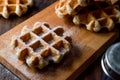 Belgium Waffle with Powdered Sugar Royalty Free Stock Photo