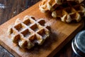 Belgium Waffle with Powdered Sugar Royalty Free Stock Photo