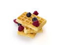 Belgium waffles with fresh berries Royalty Free Stock Photo