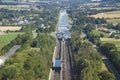 Downstream of Ronquieres inclined plane. Braine-le-Comte, Belgium Royalty Free Stock Photo