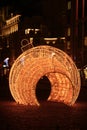 Beautiful and elegant Christmas lights decorations on the streets of Brussels.