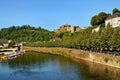 Belgium.Wonderful cityscape with a medieval Bouillon castle on the River Semois in Belgium. Royalty Free Stock Photo