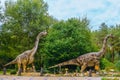 Brachiosaurus robotic full-size statue in the forest of Belgorod dinopark