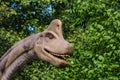 Face of brachiosaurus in dinopark of Belgorod city