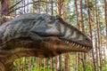 Face of gigantosaurus in dinopark of Belgorod city