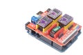 Belgrade - 20.02.2022. - Arduino CNC Shield motherboard with stepper drivers isolated above white background