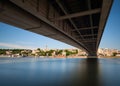 Belgrade city with bridge at beautiful sunny day Royalty Free Stock Photo