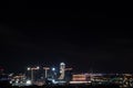 Belgrade city, capitol of Serbia, night view on new part under construction, called Belgrade WATERFRONT