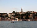 Belgrade city view from the river Sava docks