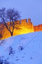 Belgrade fortress and Kalemegdan park with snow Royalty Free Stock Photo