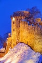 Belgrade fortress and Kalemegdan park with snow Royalty Free Stock Photo