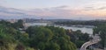 Belgrade old Kalemegdan fortress with panorama of the city of New Belgrade