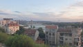 Belgrade panorama of the city of New Belgrade taken from Kalemegdan fortress