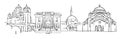 Belgrade Panorama Sketch Royalty Free Stock Photo