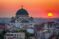 Belgrade panorama with temple of Saint Sava Royalty Free Stock Photo