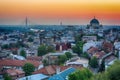 Belgrade panorama with temple of Saint Sava