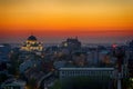 Belgrade panorama with temple of Saint Sava