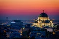 Belgrade panorama with temple of Saint Sava Royalty Free Stock Photo