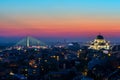 Belgrade panorama with temple of Saint Sava