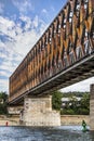 Belgrade's Old Railway Truss Bridge on Sava River - Serbia Royalty Free Stock Photo