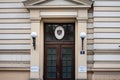 Sign indicating the Austrian embassy of Belgrade.