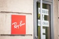 Ray Ban logo on their main retailer in Belgrade. Royalty Free Stock Photo