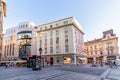 Instituto Cervantes of Belgrade, Serbia, with a Spanish flag waiving.