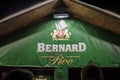 Logo of Bernard Pivo Beer taken on a Bernard shop in Belgrade at night. Bernard Beer is one of the most known Belgian beers Royalty Free Stock Photo