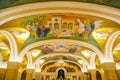 Belgrade, Serbia: Beautiful interior of the temple in gold tones. Cathedral of Saint Sava in Belgrade Royalty Free Stock Photo