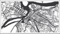 Belgrade Serbia City Map in Black and White Color in Retro Style Isolated on White Royalty Free Stock Photo