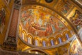 Belgrade, Serbia - December 20, 2022: Interior of the Church of Saint Sava with icons depicting Assumption of Mary mother of Jesus Royalty Free Stock Photo
