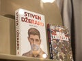 Selective blur on the autobiography book of Steven Gerrard, My Story, in a bookstore.