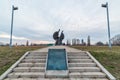 A monument commemorating the victims of the camp