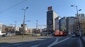 Belgrade / Serbia - January 24, 2020: Slavia Square in the center of Belgrade. Roundabout. Active traffic, cars, public transport