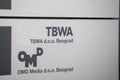 Selective blur on TBWA Worldwide logo on their office for Belgrade.