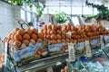 fresh eggs at the Serbian Zeleni Venac farmer's market.