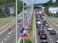 Serbian and French flags Royalty Free Stock Photo