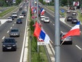 Serbian and French flags Royalty Free Stock Photo