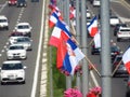 Serbian and French flags Royalty Free Stock Photo