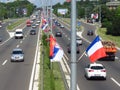 Serbian and French flags Royalty Free Stock Photo