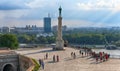BELGRADE, SERBIA - July, 2018: View of the monument `Victor` near the Belgrade Fortress Kalemegdan