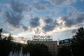 BELGRADE, SERBIA - JUNE 14, 2023: Logo of Honor on their main office for Serbia in Belgrade. Honor is a chinese smartphone brand