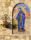 Religious mosaic icon of Saint Petka Paraskeva in Belgrade Fortress, Serbia