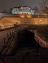 Belgrade Serbia Kalemegdan fortress night dark passage Royalty Free Stock Photo