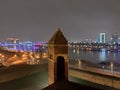 Belgrade Serbia Kalemegdan fortress view on the river Sava by night Royalty Free Stock Photo