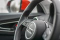 BELGRADE, SERBIA - MARCH 3, 2017: Modern steering wheel form car brand Audi Q2