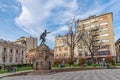 Park of Vojvoda Vuk and Monument to Vojvoda Vuk in the center of Belgrade, Serbia. Royalty Free Stock Photo