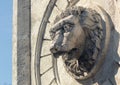 Old statue and a fountain of a lion