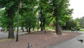 Belgrade, Serbia - May 24, 2021, Kalemegdan Park, people are walking, sitting on benches and enjoying a beautiful day.